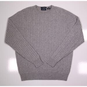 Allen Solly Gray Cable Knit Crewneck 100% Cashmere Sweater Men's Large